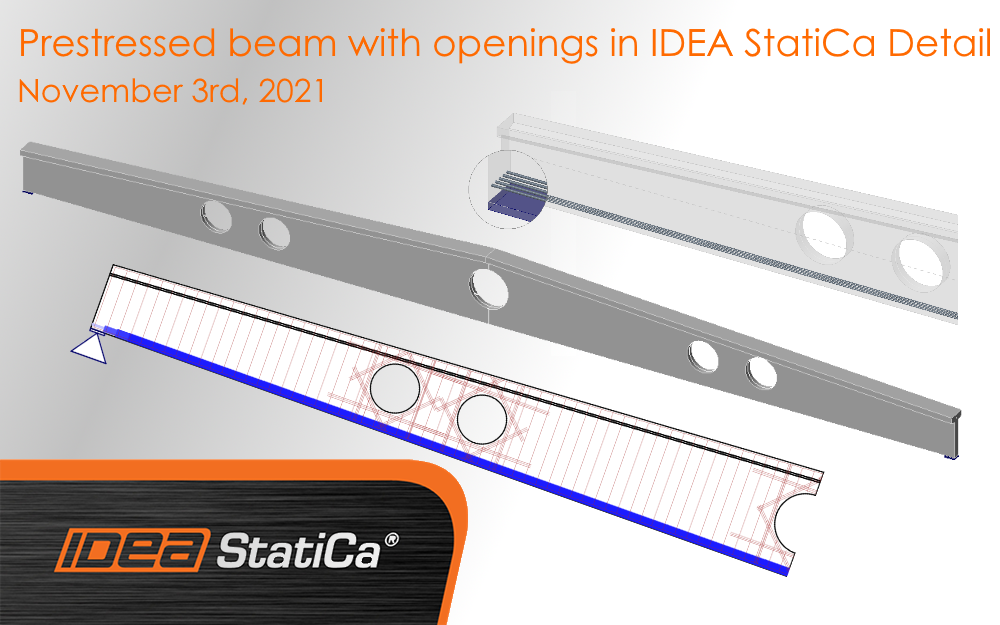 Prestressed beam with openings in IDEA StatiCa Detail